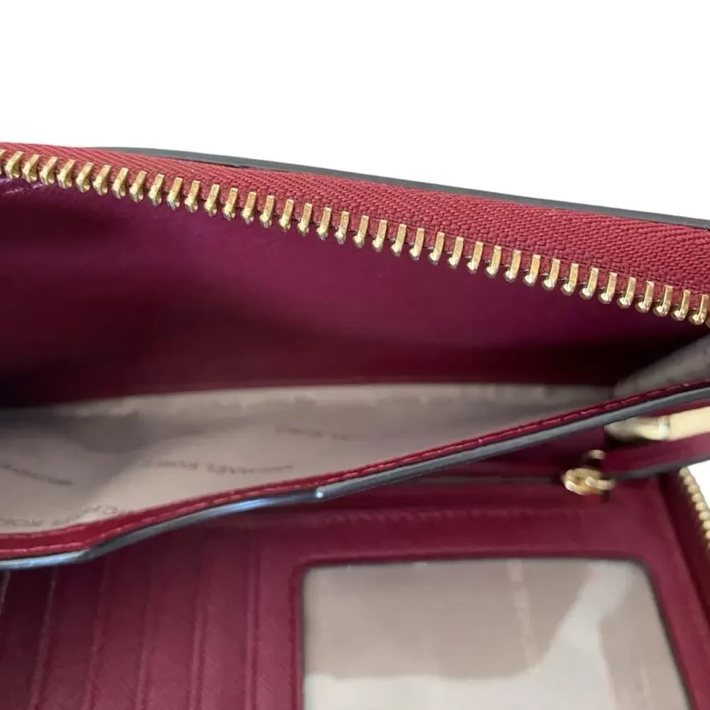 Michael Kors Jet Set Wristlet Zipper Wallet Burgundy